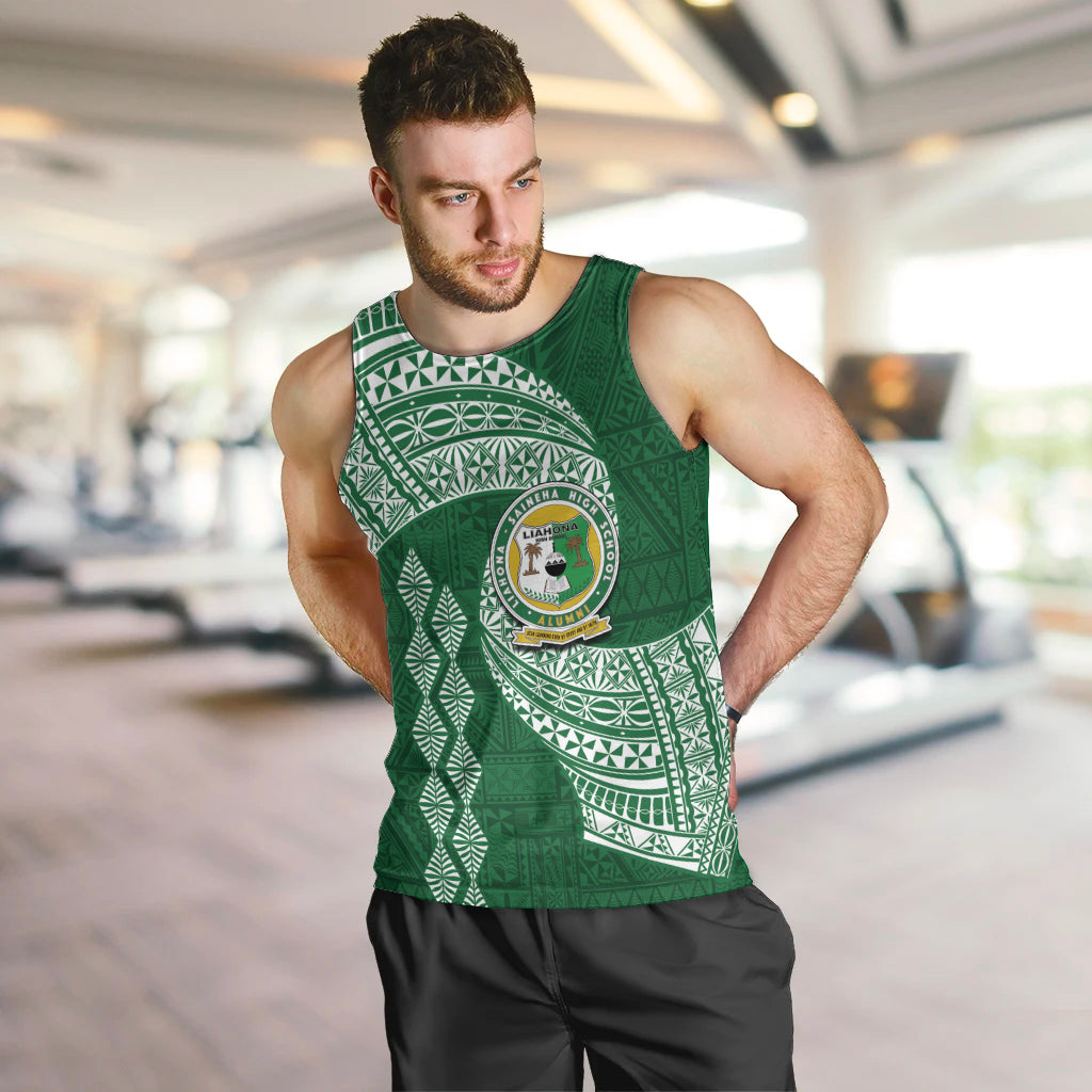 Tonga Lahaina High School Men Tank Top Traditional Ngatu and Polynesian Pattern LT03 Green - Polynesian Pride