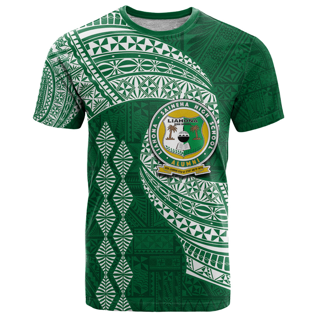 Tonga Lahaina High School T Shirt Traditional Ngatu and Polynesian Pattern LT03 Green - Polynesian Pride