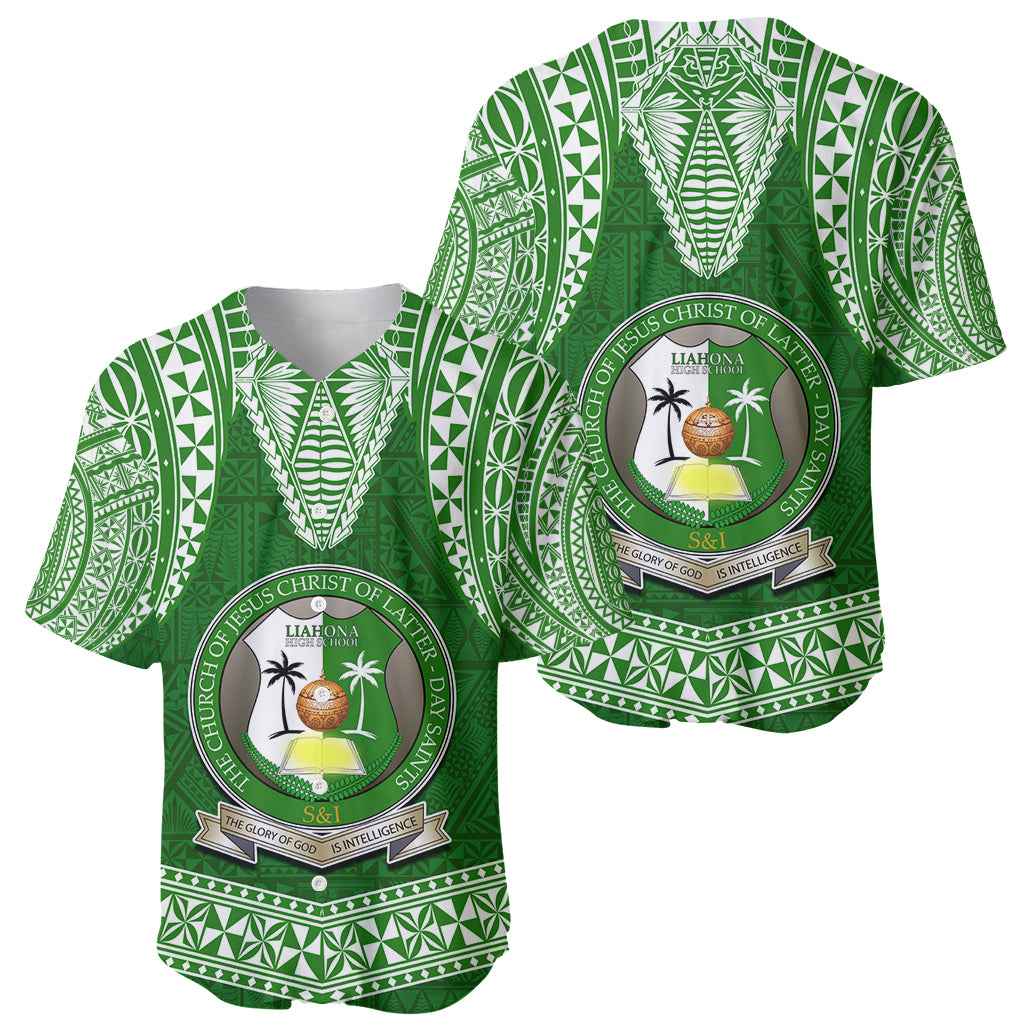 Tonga Liahona High School Baseball Jersey Traditional Ngatu and Polynesian Pattern LT03 - Polynesian Pride