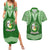 Tonga Liahona High School Couples Matching Summer Maxi Dress and Hawaiian Shirt Traditional Ngatu and Polynesian Pattern LT03 Green - Polynesian Pride