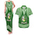 Tonga Liahona High School Couples Matching Tank Maxi Dress and Hawaiian Shirt Traditional Ngatu and Polynesian Pattern LT03 Green - Polynesian Pride