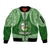 Tonga Liahona High School Sleeve Zip Bomber Jacket Traditional Ngatu and Polynesian Pattern LT03 Unisex Green - Polynesian Pride