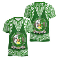 Tonga Liahona High School Women V Neck T Shirt Traditional Ngatu and Polynesian Pattern LT03 - Polynesian Pride