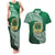 Tonga Saineha High School Couples Matching Tank Maxi Dress and Hawaiian Shirt Traditional Ngatu and Polynesian Pattern LT03 Green - Polynesian Pride