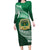 Tonga Saineha High School Family Matching Long Sleeve Bodycon Dress and Hawaiian Shirt Traditional Ngatu and Polynesian Pattern LT03 Mom's Dress Green - Polynesian Pride