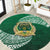 Tonga Saineha High School Round Carpet Traditional Ngatu and Polynesian Pattern LT03 Green - Polynesian Pride