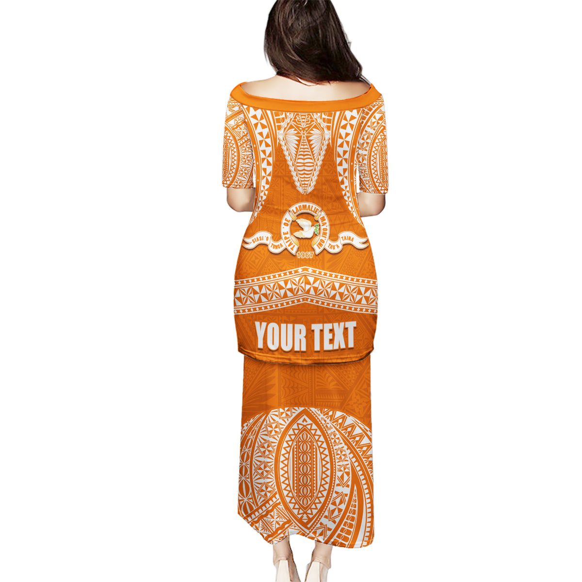 Tonga Tailulu College Puletasi Traditional Ngatu and Polynesian Pattern LT03 - Polynesian Pride