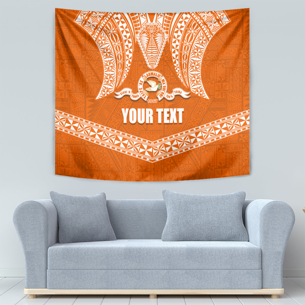 Tonga Tailulu College Tapestry Traditional Ngatu and Polynesian Pattern LT03 - Polynesian Pride