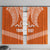 Tonga Tailulu College Window Curtain Traditional Ngatu and Polynesian Pattern LT03 With Hooks Orange - Polynesian Pride