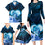 Dolphin Couple Love Story Valentine Day Family Matching Long Sleeve Bodycon Dress and Hawaiian Shirt With Polynesian Tribal Tattoo Blue Style LT03 - Polynesian Pride