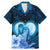 Dolphin Couple Love Story Valentine Day Family Matching Mermaid Dress and Hawaiian Shirt With Polynesian Tribal Tattoo Blue Style LT03 Dad's Shirt - Short Sleeve Blue - Polynesian Pride