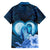 Dolphin Couple Love Story Valentine Day Family Matching Off Shoulder Long Sleeve Dress and Hawaiian Shirt With Polynesian Tribal Tattoo Blue Style LT03 - Polynesian Pride