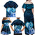 Dolphin Couple Love Story Valentine Day Family Matching Off Shoulder Maxi Dress and Hawaiian Shirt With Polynesian Tribal Tattoo Blue Style LT03 - Polynesian Pride