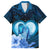 Dolphin Couple Love Story Valentine Day Family Matching Off Shoulder Maxi Dress and Hawaiian Shirt With Polynesian Tribal Tattoo Blue Style LT03 Dad's Shirt - Short Sleeve Blue - Polynesian Pride