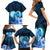 Dolphin Couple Love Story Valentine Day Family Matching Short Sleeve Bodycon Dress and Hawaiian Shirt With Polynesian Tribal Tattoo Blue Style LT03 - Polynesian Pride