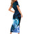 Dolphin Couple Love Story Valentine Day Family Matching Short Sleeve Bodycon Dress and Hawaiian Shirt With Polynesian Tribal Tattoo Blue Style LT03 - Polynesian Pride