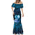 Dolphin Couple Love Story Valentine Day Mermaid Dress With Polynesian Tribal Tattoo Blue Style LT03 - Polynesian Pride