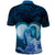 Dolphin Couple Love Story Valentine Day Polo Shirt With Polynesian Tribal Tattoo Blue Style LT03 - Polynesian Pride