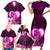 Dolphin Couple Love Story Valentine Day Family Matching Short Sleeve Bodycon Dress and Hawaiian Shirt With Polynesian Tribal Tattoo Pink Style LT03 - Polynesian Pride