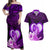 Dolphin Couple Love Story Valentine Day Couples Matching Off Shoulder Maxi Dress and Hawaiian Shirt With Polynesian Tribal Tattoo Purple Style LT03 Purple - Polynesian Pride