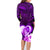 Dolphin Couple Love Story Valentine Day Family Matching Long Sleeve Bodycon Dress and Hawaiian Shirt With Polynesian Tribal Tattoo Purple Style LT03 - Polynesian Pride