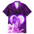 Dolphin Couple Love Story Valentine Day Family Matching Mermaid Dress and Hawaiian Shirt With Polynesian Tribal Tattoo Purple Style LT03 Dad's Shirt - Short Sleeve Purple - Polynesian Pride