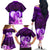 Dolphin Couple Love Story Valentine Day Family Matching Off Shoulder Long Sleeve Dress and Hawaiian Shirt With Polynesian Tribal Tattoo Purple Style LT03 - Polynesian Pride