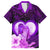 Dolphin Couple Love Story Valentine Day Family Matching Off Shoulder Long Sleeve Dress and Hawaiian Shirt With Polynesian Tribal Tattoo Purple Style LT03 Dad's Shirt - Short Sleeve Purple - Polynesian Pride