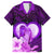 Dolphin Couple Love Story Valentine Day Family Matching Short Sleeve Bodycon Dress and Hawaiian Shirt With Polynesian Tribal Tattoo Purple Style LT03 Dad's Shirt - Short Sleeve Purple - Polynesian Pride