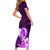 Dolphin Couple Love Story Valentine Day Family Matching Short Sleeve Bodycon Dress and Hawaiian Shirt With Polynesian Tribal Tattoo Purple Style LT03 - Polynesian Pride