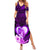 Dolphin Couple Love Story Valentine Day Family Matching Summer Maxi Dress and Hawaiian Shirt With Polynesian Tribal Tattoo Purple Style LT03 Mom's Dress Purple - Polynesian Pride