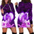 Dolphin Couple Love Story Valentine Day Hoodie Dress With Polynesian Tribal Tattoo Purple Style LT03 - Polynesian Pride