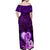 Dolphin Couple Love Story Valentine Day Off Shoulder Maxi Dress With Polynesian Tribal Tattoo Purple Style LT03 - Polynesian Pride