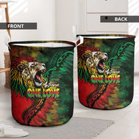 Aotearoa One Love Laundry Basket Reggae Lion with Kakahu Huruhuru LT03 - Polynesian Pride