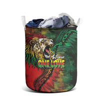 Aotearoa One Love Laundry Basket Reggae Lion with Kakahu Huruhuru LT03 - Polynesian Pride
