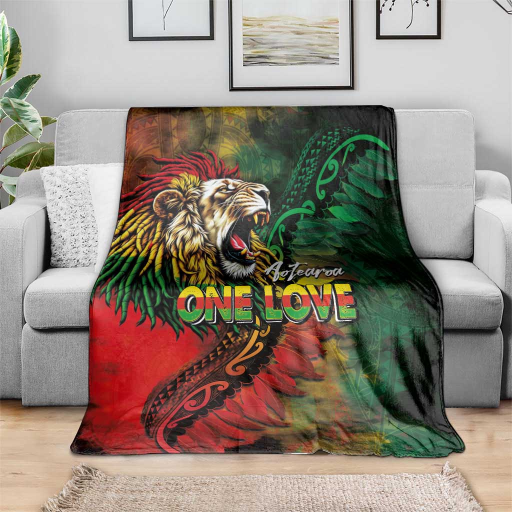 Aotearoa One Love Blanket Reggae Lion with Kakahu Huruhuru LT03 - Polynesian Pride