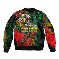 Aotearoa One Love Bomber Jacket Reggae Lion with Kakahu Huruhuru LT03 - Polynesian Pride