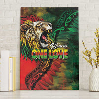 Aotearoa One Love Canvas Wall Art Reggae Lion with Kakahu Huruhuru LT03 Without Frame Black - Polynesian Pride