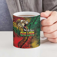 Aotearoa One Love Ceramic Mug Reggae Lion with Kakahu Huruhuru LT03 - Polynesian Pride