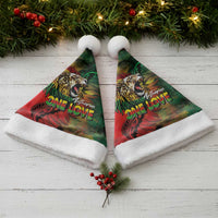 Aotearoa One Love Christmas Santa Hat Reggae Lion with Kakahu Huruhuru LT03 - Polynesian Pride