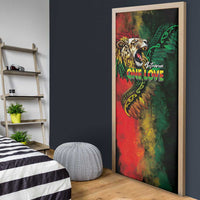 Aotearoa One Love Door Cover Reggae Lion with Kakahu Huruhuru