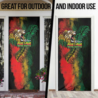 Aotearoa One Love Door Cover Reggae Lion with Kakahu Huruhuru