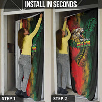Aotearoa One Love Door Cover Reggae Lion with Kakahu Huruhuru