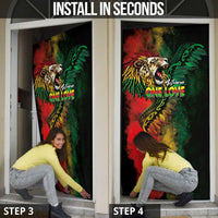 Aotearoa One Love Door Cover Reggae Lion with Kakahu Huruhuru
