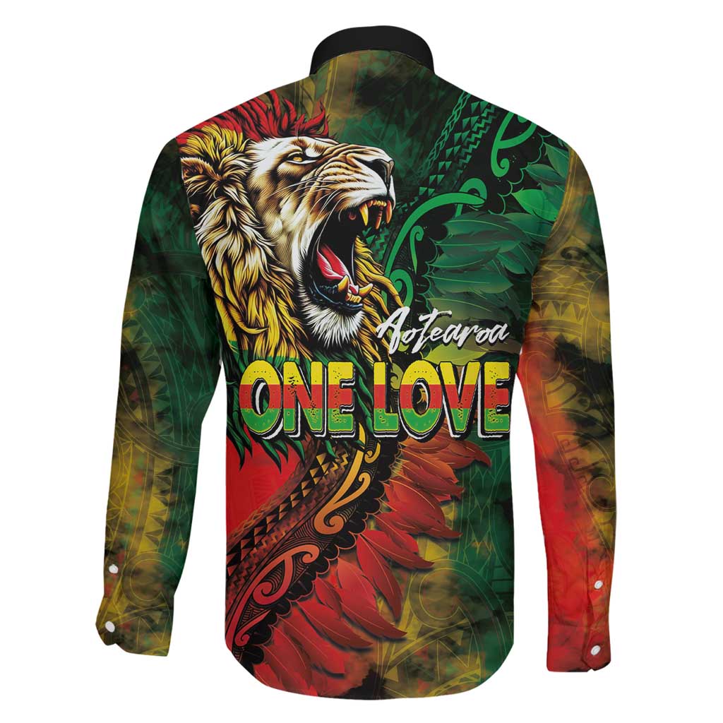 Aotearoa One Love Family Matching Puletasi and Hawaiian Shirt Reggae Lion with Kakahu Huruhuru