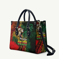 Aotearoa One Love Leather Bag Reggae Lion with Kakahu Huruhuru LT03 Black - Polynesian Pride