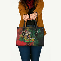 Aotearoa One Love Leather Bag Reggae Lion with Kakahu Huruhuru LT03 - Polynesian Pride