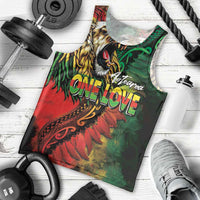 Aotearoa One Love Men Tank Top Reggae Lion with Kakahu Huruhuru LT03 - Polynesian Pride