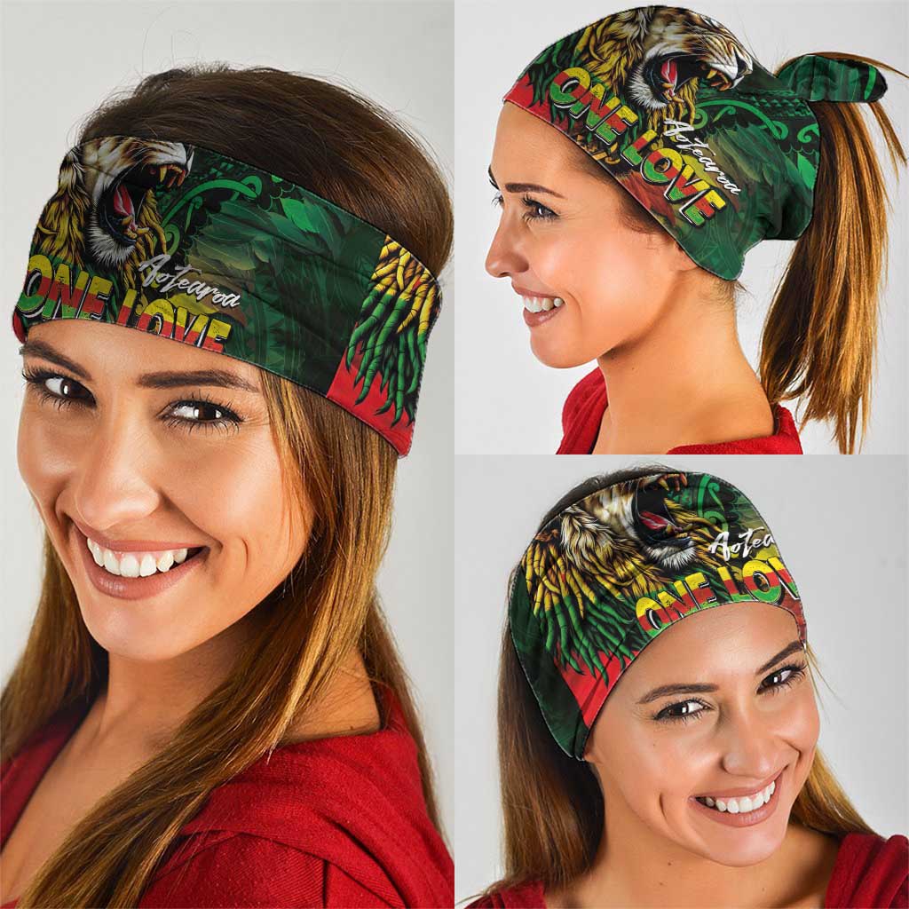 Aotearoa One Love Neck Gaiter Reggae Lion with Kakahu Huruhuru LT03 - Polynesian Pride