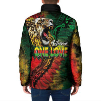 Aotearoa One Love Padded Jacket Reggae Lion with Kakahu Huruhuru LT03 - Polynesian Pride